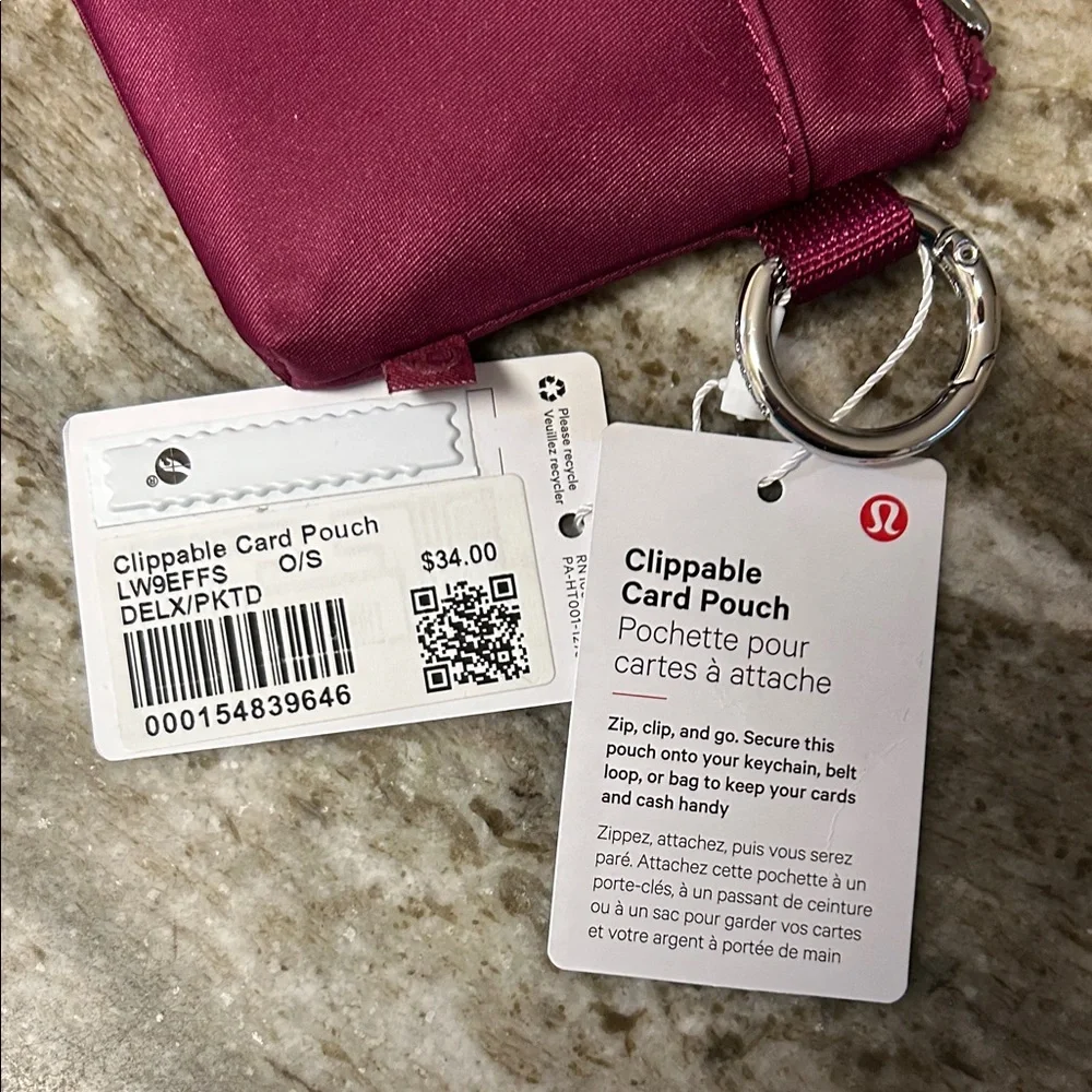 New Lululemon Athletica Never Lost Keychain and Clippable Card Pouch Set in DELX - Picture 4 of 7